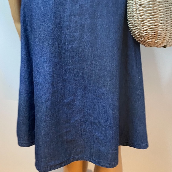 Minimalist spaghetti strap Jean cutout midi dress! - Picture 13 of 14